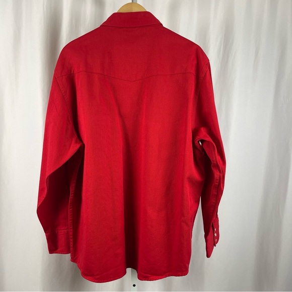 Vintage Marlboro Large Pearl Snap Western Denim Long Sleeve Button Up Shacket - Picture 2 of 8